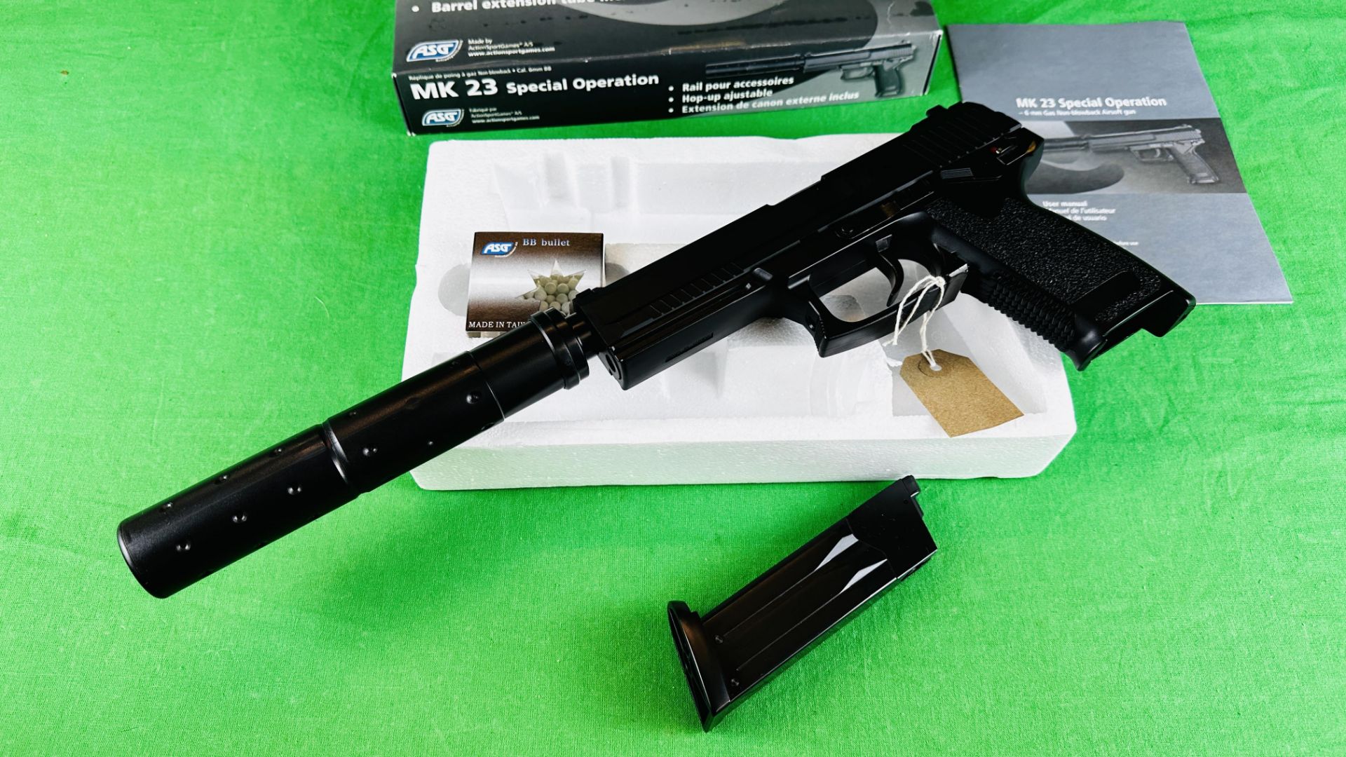 ASG MK23 SPECIAL OPERATION 6MM BB GAS NON-BLOWBACK AIR PISTOL BOXED WITH ACCESSORIES - (ALL GUNS TO - Image 7 of 10