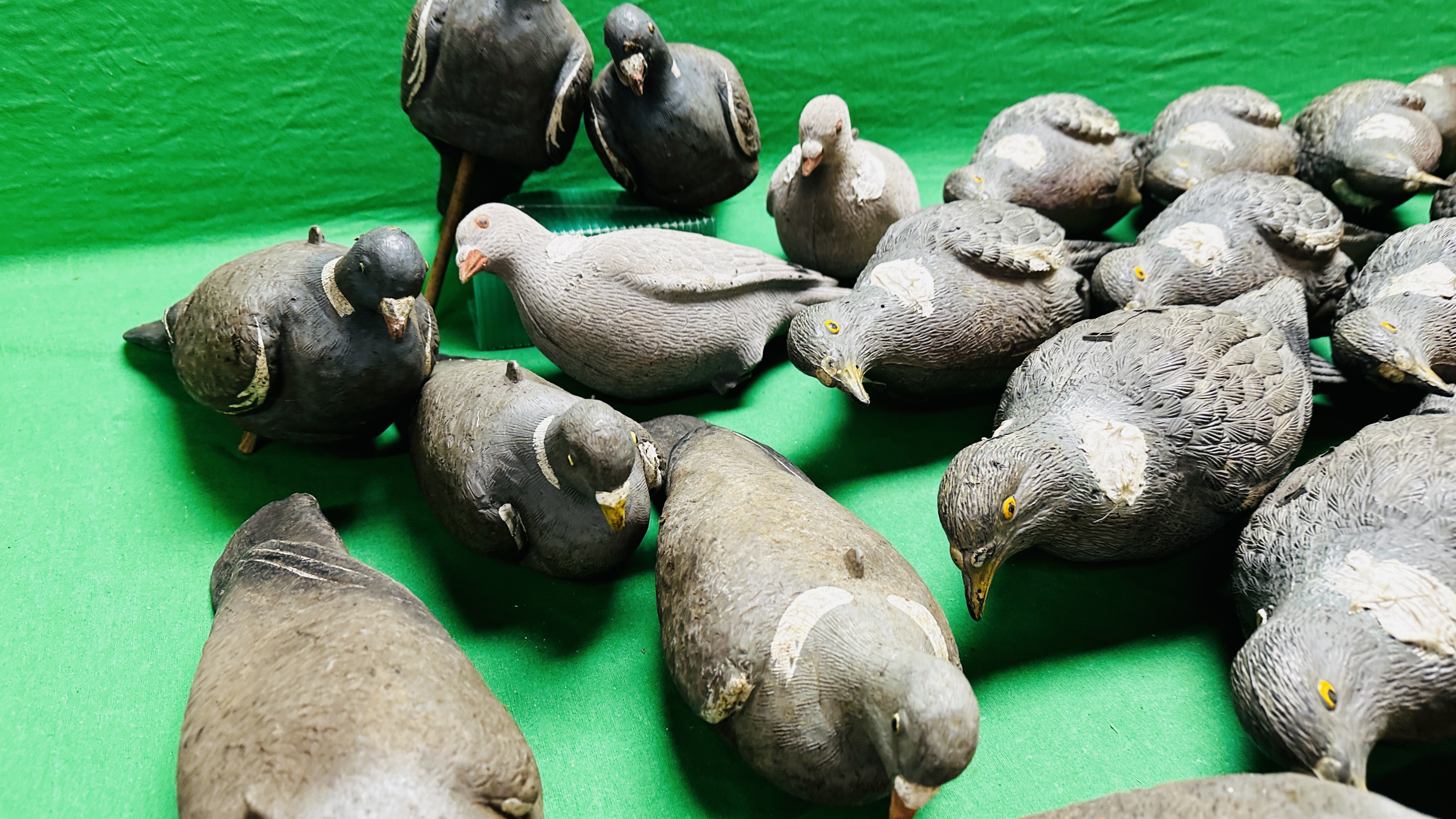 A GROUP OF 26 PIGEON DECOYS. - Image 7 of 10