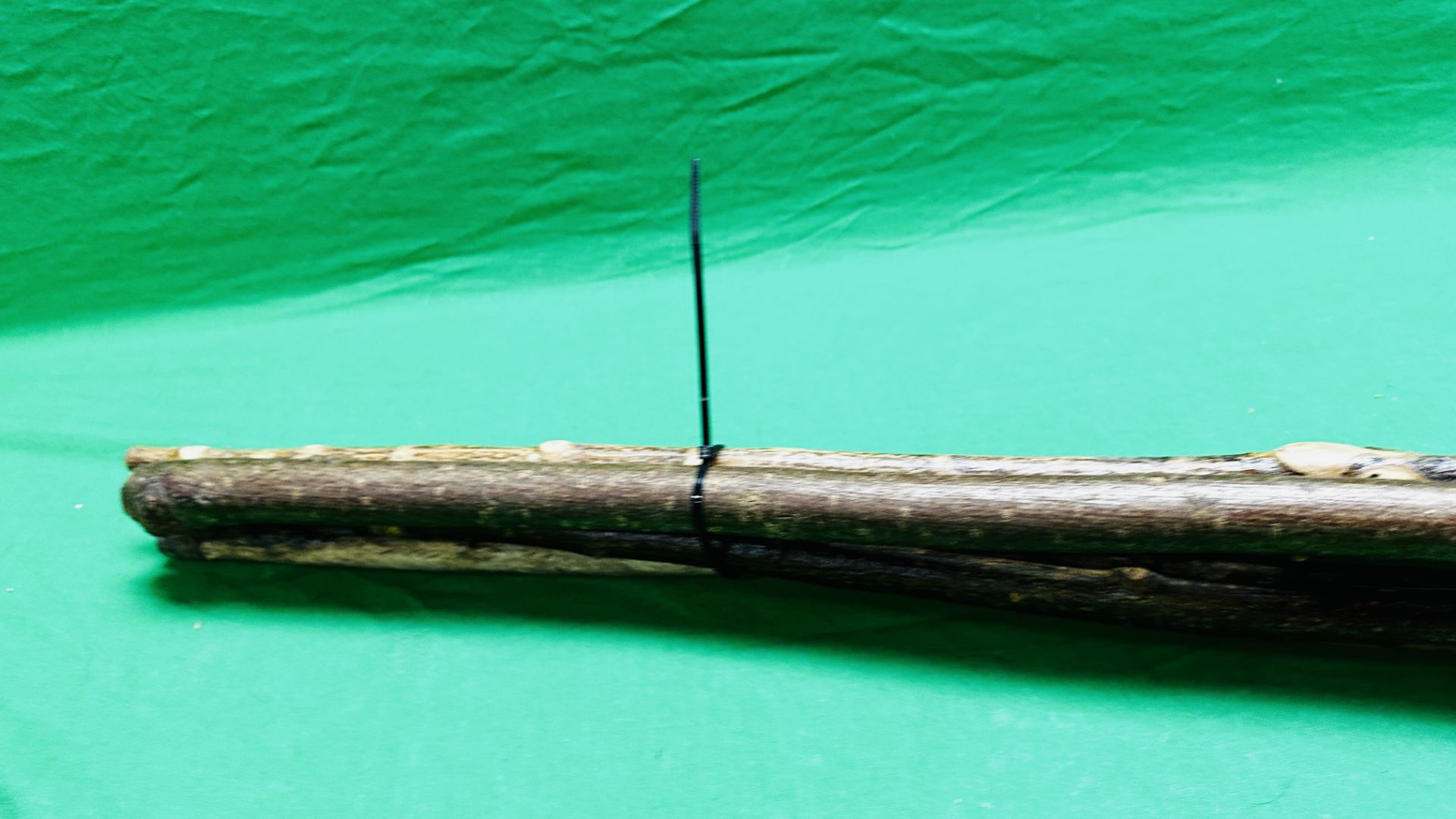 A GROUP OF FIVE VARIOUS WALKING AND SHOOTING STICKS INCLUDING HORN HANDLED CARVED, ETC. - Image 11 of 12