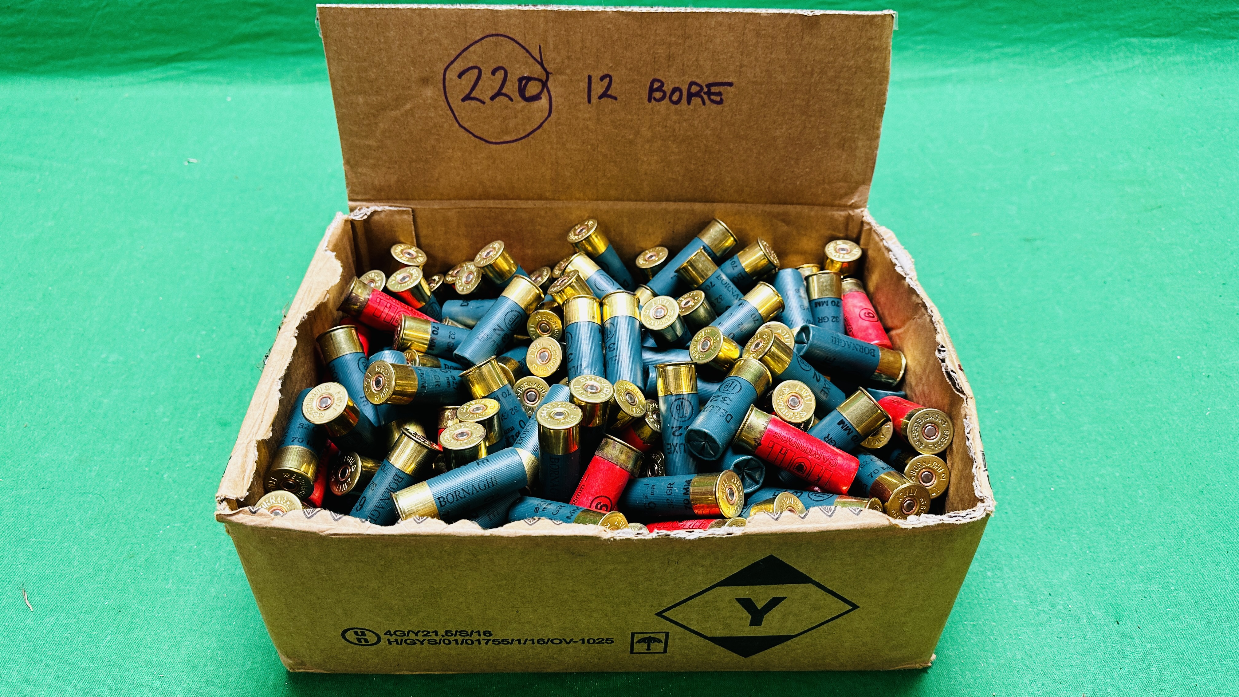 220 X 12 BORE CARTRIDGES INCLUDING HULL, BORNUGHI,