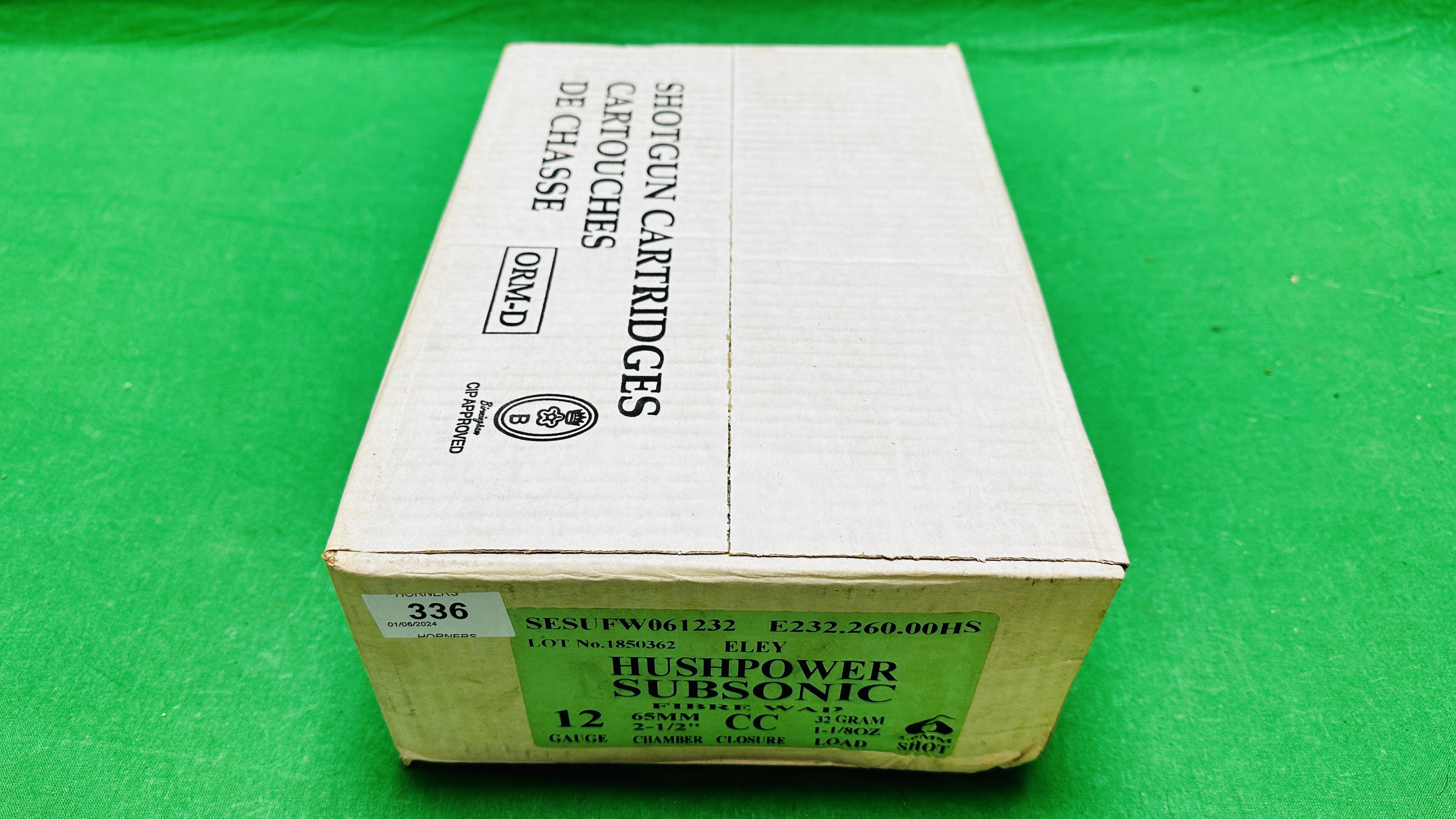 250 X ELEY HUSHPOWER 12 GAUGE SUBSONIC FIBRE WAD CARTRIDGES 32 GRM 6 SHOT - (TO BE COLLECTED IN - Bild 2 aus 2