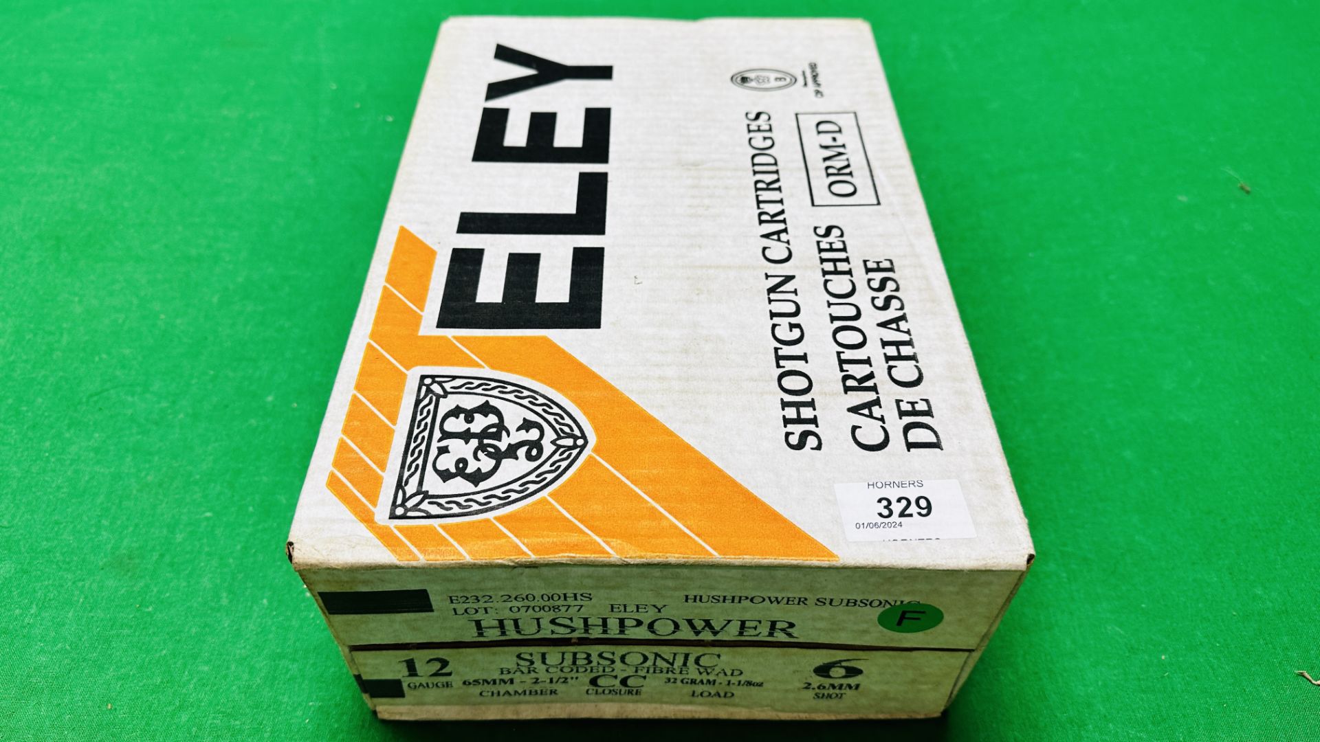 250 X ELEY HUSHPOWER SUBSONIC 12 GAUGE 6 SHOT 32 GRM CARTRIDGES - (TO BE COLLECTED IN PERSON BY - Image 2 of 2