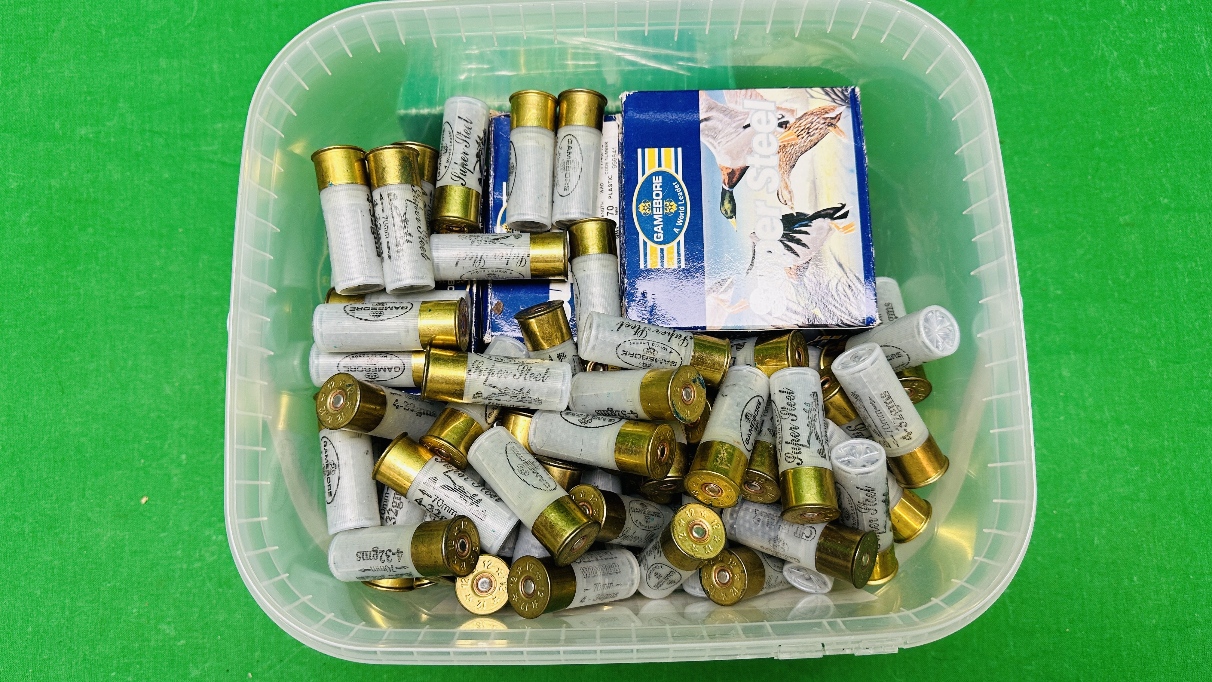 216 X GAMEBORE 12 GAUGE SUPER STEEL 32GM 4 SHOT CARTRIDGES - (TO BE COLLECTED IN PERSON BY LICENCE
