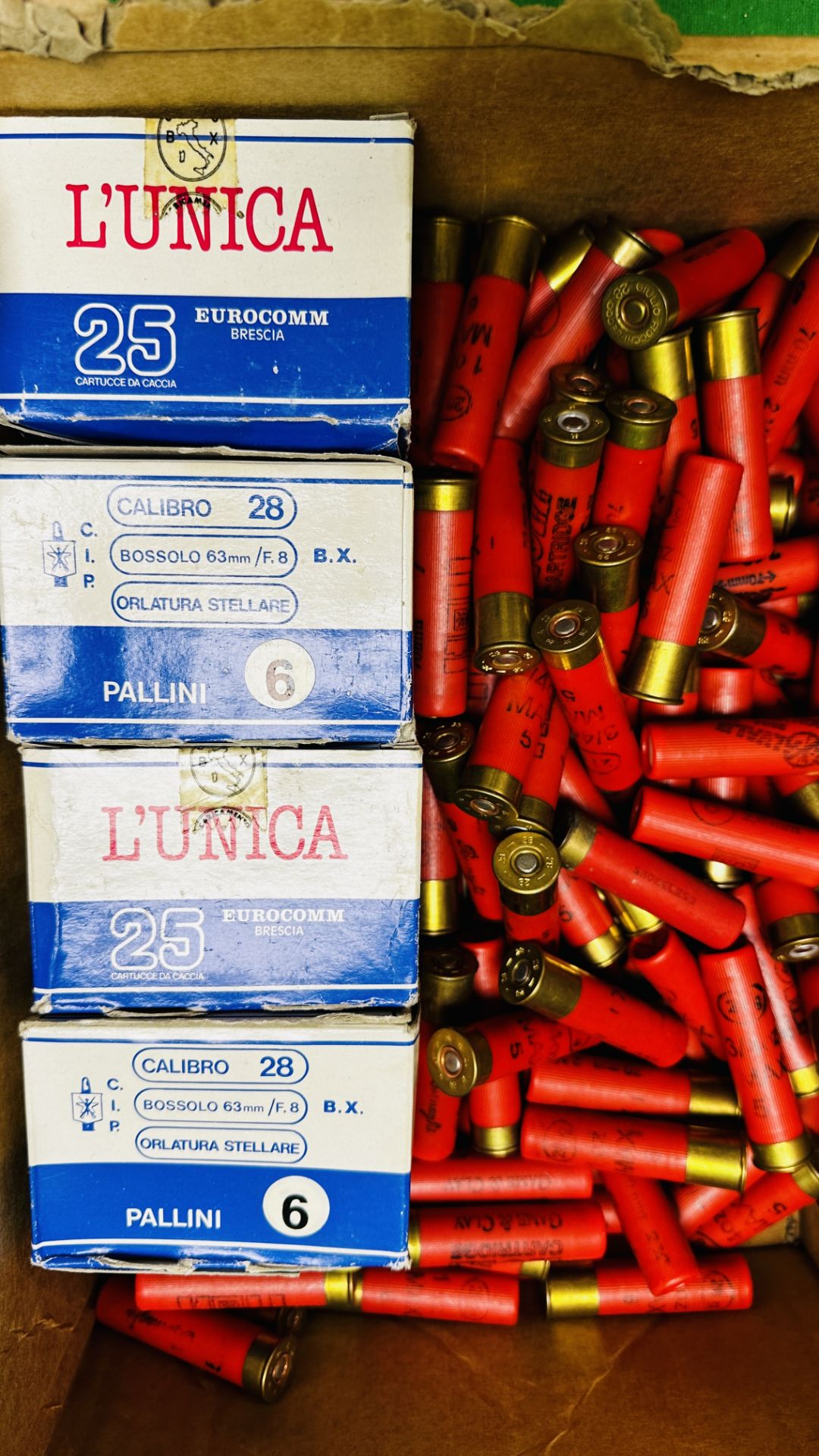 196 X 28 BORE CARTRIDGES INCLUDING LUNICA 6 SHOT, HULL,