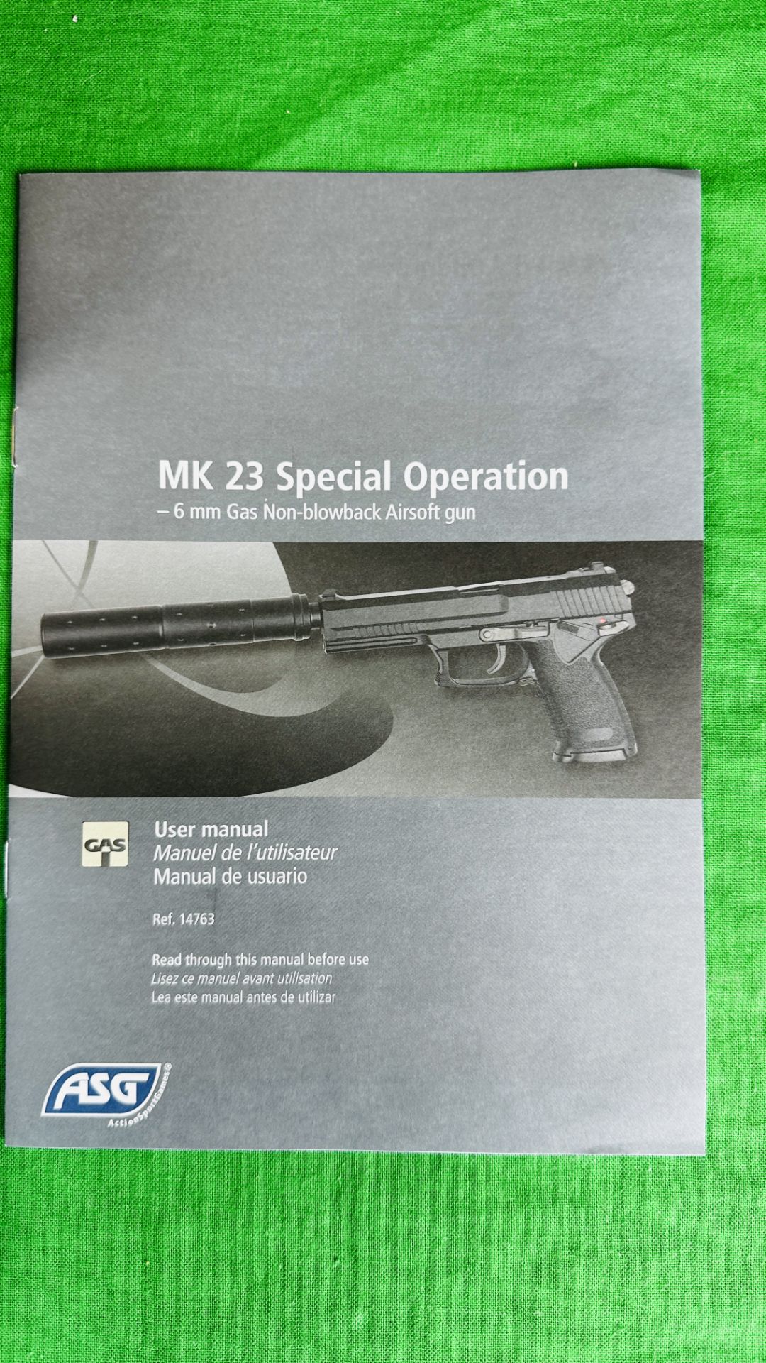 ASG MK23 SPECIAL OPERATION 6MM BB GAS NON-BLOWBACK AIR PISTOL BOXED WITH ACCESSORIES - (ALL GUNS TO - Image 9 of 10