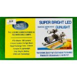 CLULITE SUPER BRIGHT LED GUN LIGHT MODEL No. MG125, BOXED WITH ACCESSORIES.