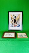 FRAMED SARAH HUTTON MALLARD DUCK PRINT 59 X 41CM,