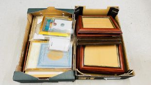 TWO BOXES OF FRAMED AND GLAZED PICTURE FRAMES (SOME NEW OLD STOCK).
