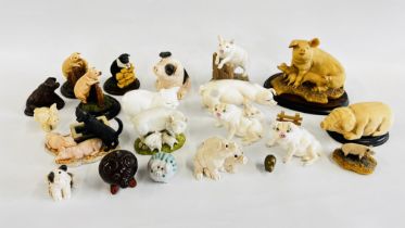 A GROUP OF ASSORTED PIG ORNAMENTS TO INCLUDE EXAMPLES MARKED COUNTRY LIFE, ROYAL OSBORNE ETC.