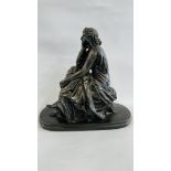 A REPRODUCTION RESIN STUDY OF A CLASSICAL SEATED LADY TITLED SCHCENEWESK.