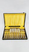 A CASED SET OF SILVER HANDLED FISH CUTLERY 12 PIECES, SHEFFIELD 1924 J.Y.