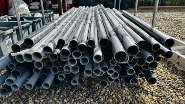 LARGE QUANTITY OF MIXED BORE AND LENGTH PVC PIPING.