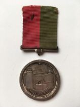 MEDALS: 1839 GHUZNEE MEDAL NAMED TO ENS. I. LAMBERT. I.B.E.R. SUSPENDER DETACHED.