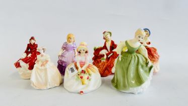 A GROUP OF SIX ROYAL DOULTON COLLECTORS PORCELAIN FIGURES TO INCLUDE "ROSE" HN2123, "EMMA" HN3208,