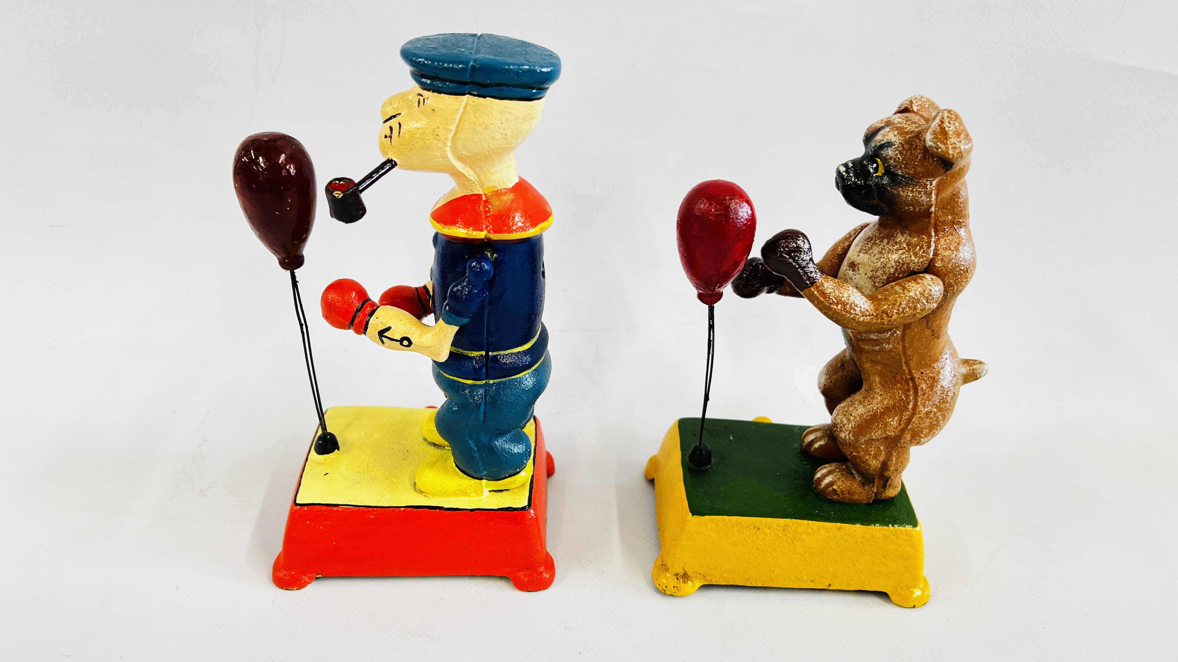 (R) BOXING POPEYE AND DOG FIGURES.