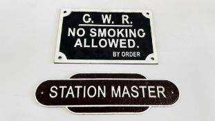 (R) NO SMOKING & STATION MASTER.