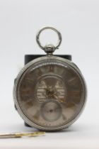 SILVER CASED VERGE MOVEMENT GENTLEMAN'S POCKET WATCH,