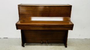 BERRY OF LONDON IRON FRAMED OVERSTRUNG UPRIGHT PIANO W 111CM D 51CM H 104CM.
