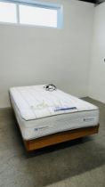 A 4FT ELECTRICALLY ADJUSTABLE BED WITH POSTUREPEDIC ORTHO "MADISON" MATTRESS.