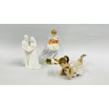 THREE COLLECTIBLE FIGURES INCLUDING ROYAL DOULTON 'LOVE EVERLASTING',