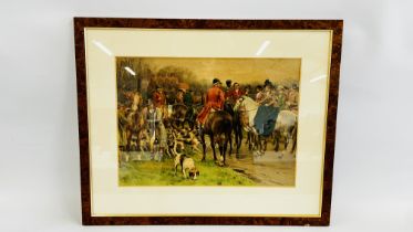 FRAMED AND MOUNTED PEARS HUNTING PRINT, 34 X 47CM.