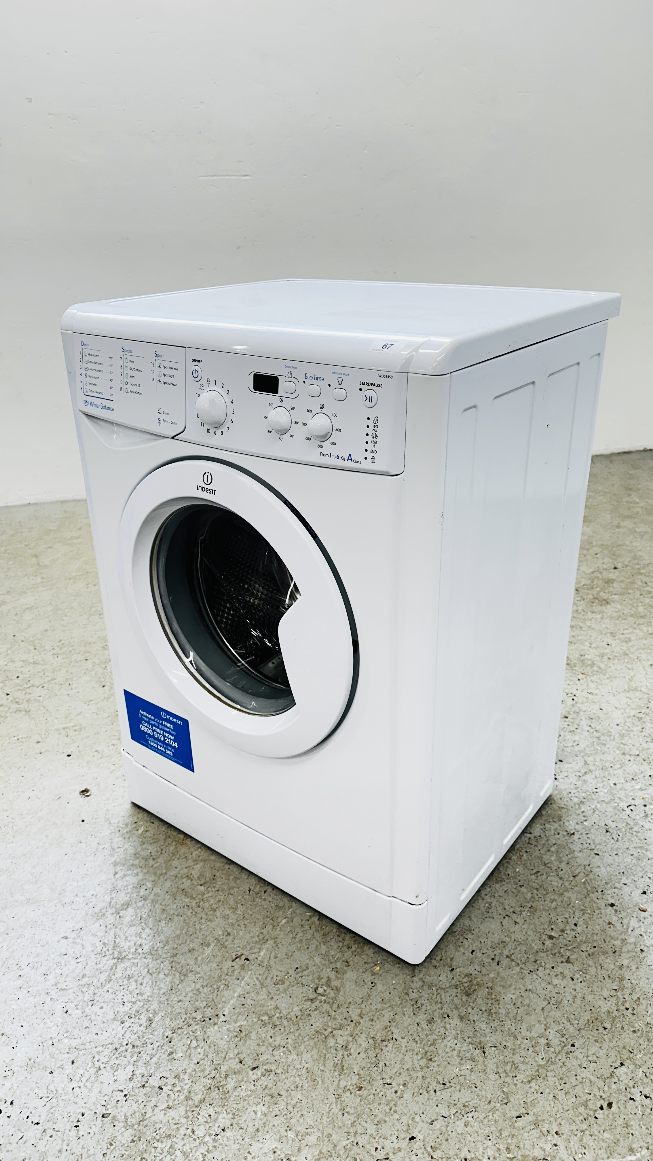 INDESIT 1WD61450 WASHING MACHINE - SOLD AS SEEN. - Image 6 of 8