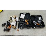 CASED WORX ELECTRIC CIRCULAR SAW, CASED WORX 18 VOLT CORDLESS DRILL WITH CHARGER,