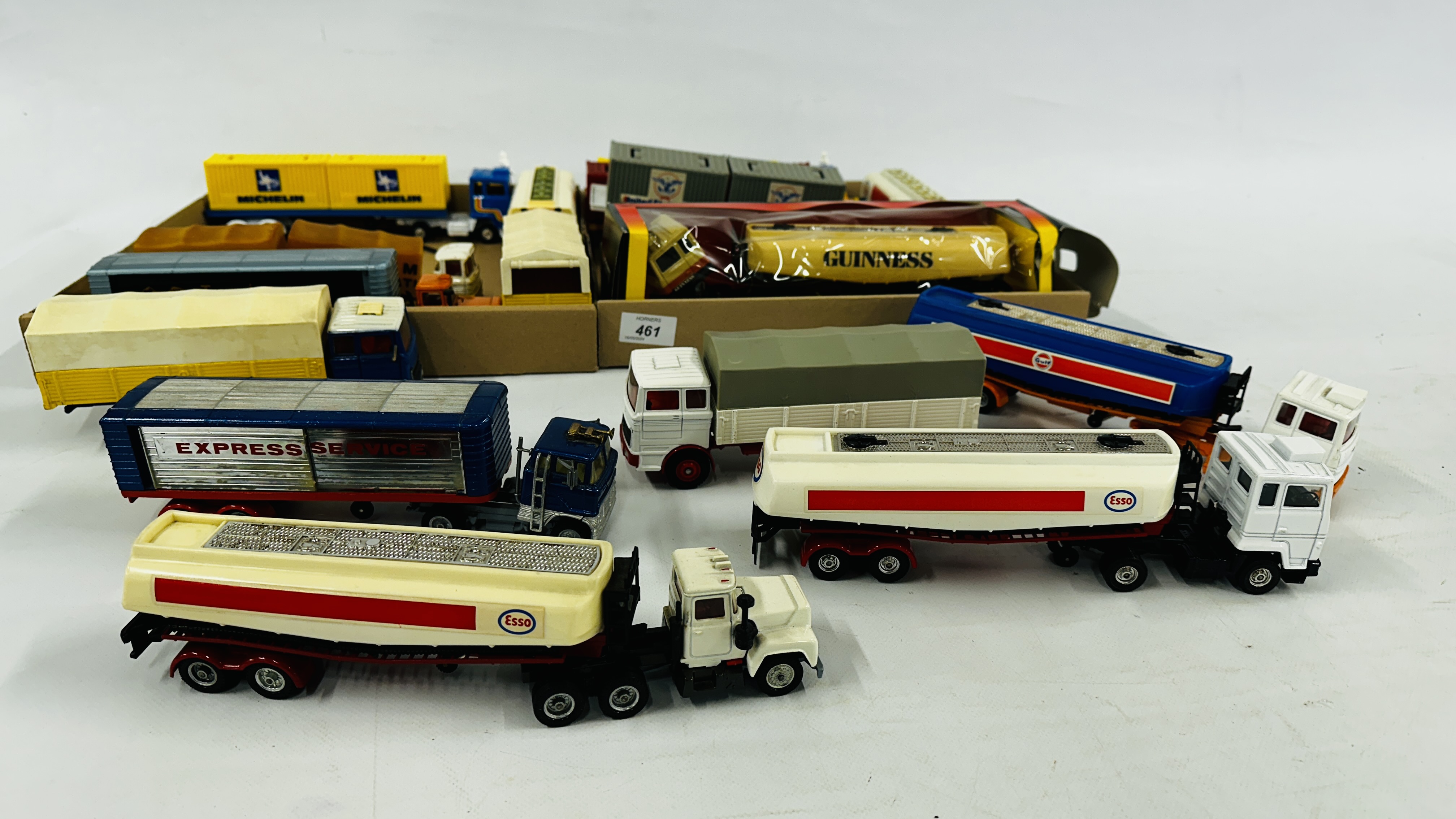 2 X TRAYS CONTAINING A GROUP OF ASSORTED DIE-CAST MODEL TRANSPORTER LORRIES TO INCLUDE ESSO AND - Image 13 of 16