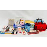 TWO BOXES CONTAINING CRAFTING TOOLS AND ACCESSORIES TO INCLUDE PROVO CRAFT CUTTLEBUG,