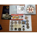 COINS: TUB OF MODERN WITH ROYAL MINT 2006 UNCIRCULATED SET, £5 CROWNS, COUPLE OVERSEAS SILVER ETC.