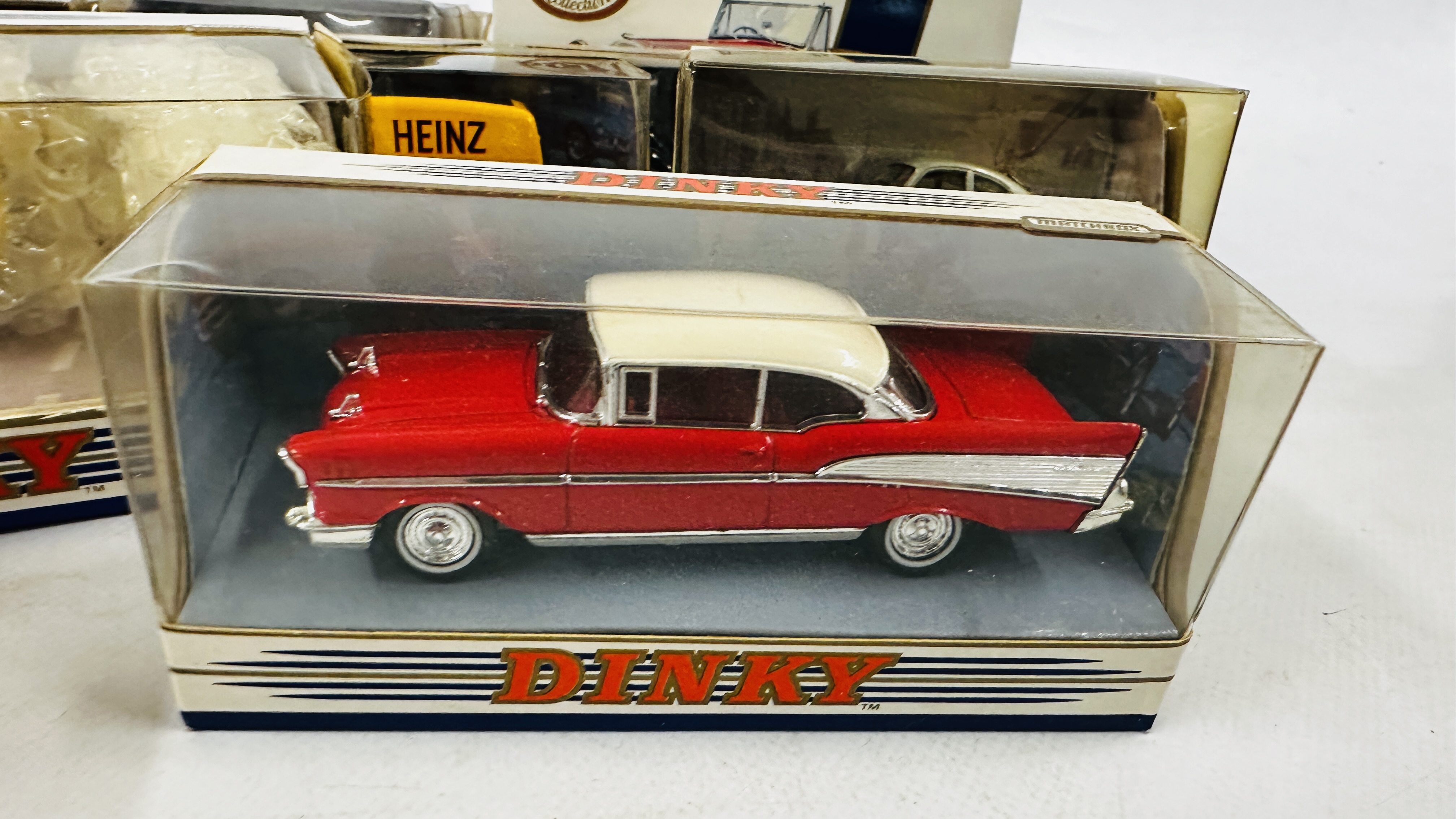 A GROUP OF 12 ASSORTED BOXED DINKY DIE-CAST MODEL VEHICLES TO INCLUDE 1953 AUSTIN A 40 & M.G.B. - Image 3 of 13