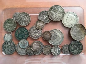 COINS: PRE 1947 SILVER COINS, FACE APPROX 95p.