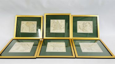6 FRAMED MAPS TO INCLUDE EUROPE, TURKEY, HUNGARY, AFRICA,