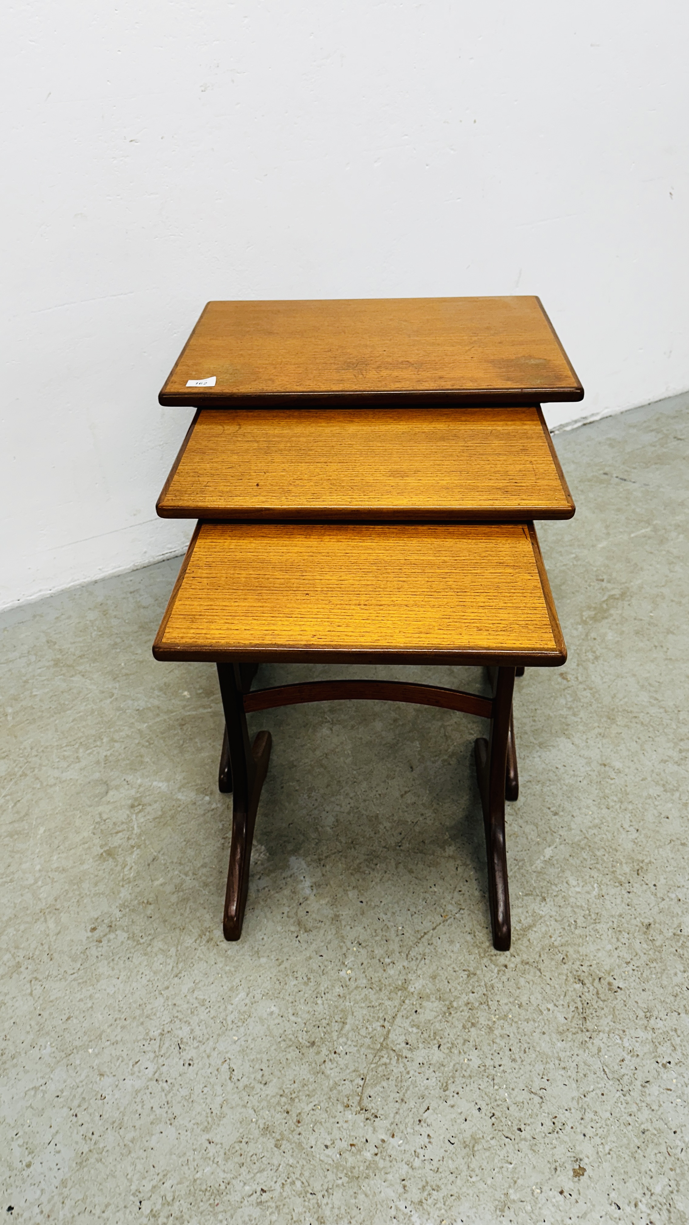 NEST OF 3 MID CENTURY G PLAN TEAK OCCASIONAL TABLES.