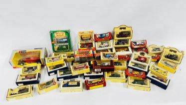 A GROUP OF ASSORTED BOXED DIE-CAST MODEL VEHICLES TO INCLUDE EXAMPLES MARKED BURAGO, DAYS GONE ETC.