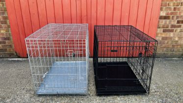 2 X FOLDING DOG CRATES.