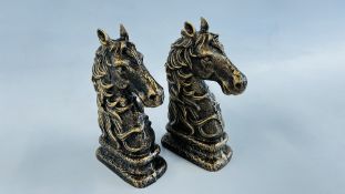 (R) PAIR HORSE HEAD BOOKENDS.