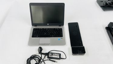 HP ELITEBOOK 840 LAPTOP CORE i5 COMPLETE WITH CHARGER & HP ULTRASLIM DOCKING STATION - NO OPERATING