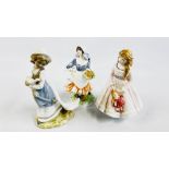 A GROUP OF THREE FIGURINES TO INCLUDE ROYAL WORCESTER DREAMS NO. 1472/500, ROSIE PICKING APPLES NO.