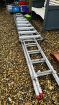 TITAN COMPETITOR 13 RUNG ALUMINIUM DOUBLE EXTENSION LADDER AND BELDRAY ALUMINIUM 6 TREAD FOLDING