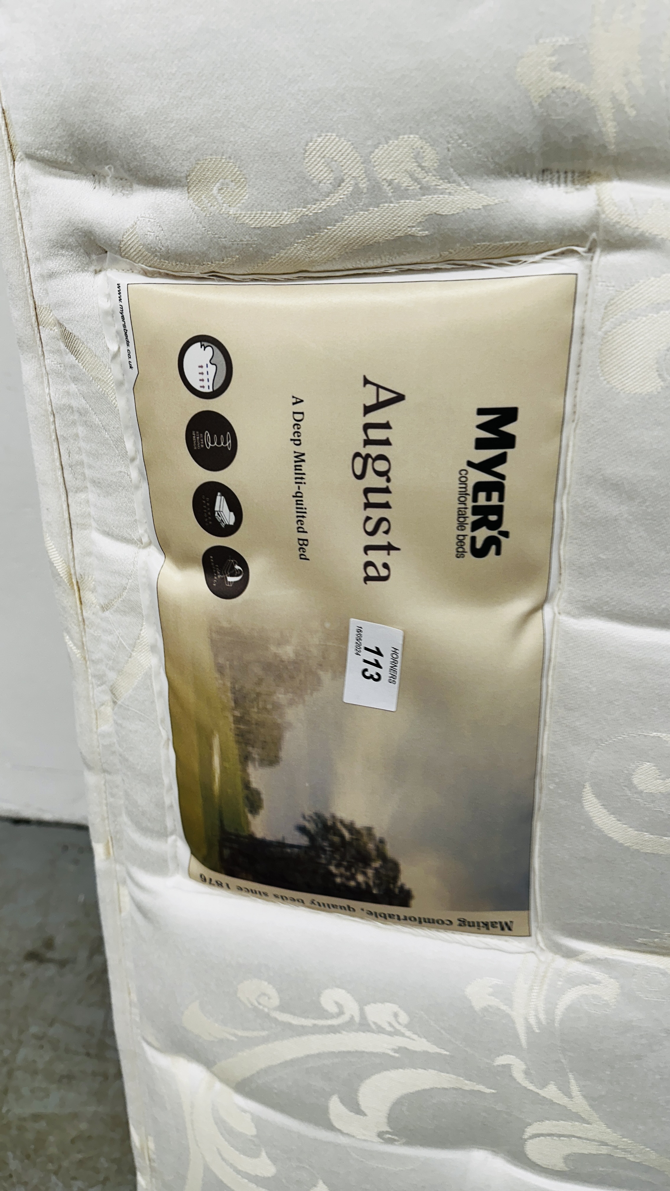 MYERS "AUGUSTA" DEEP QUILTED DOUBLE MATTRESS. - Image 9 of 10