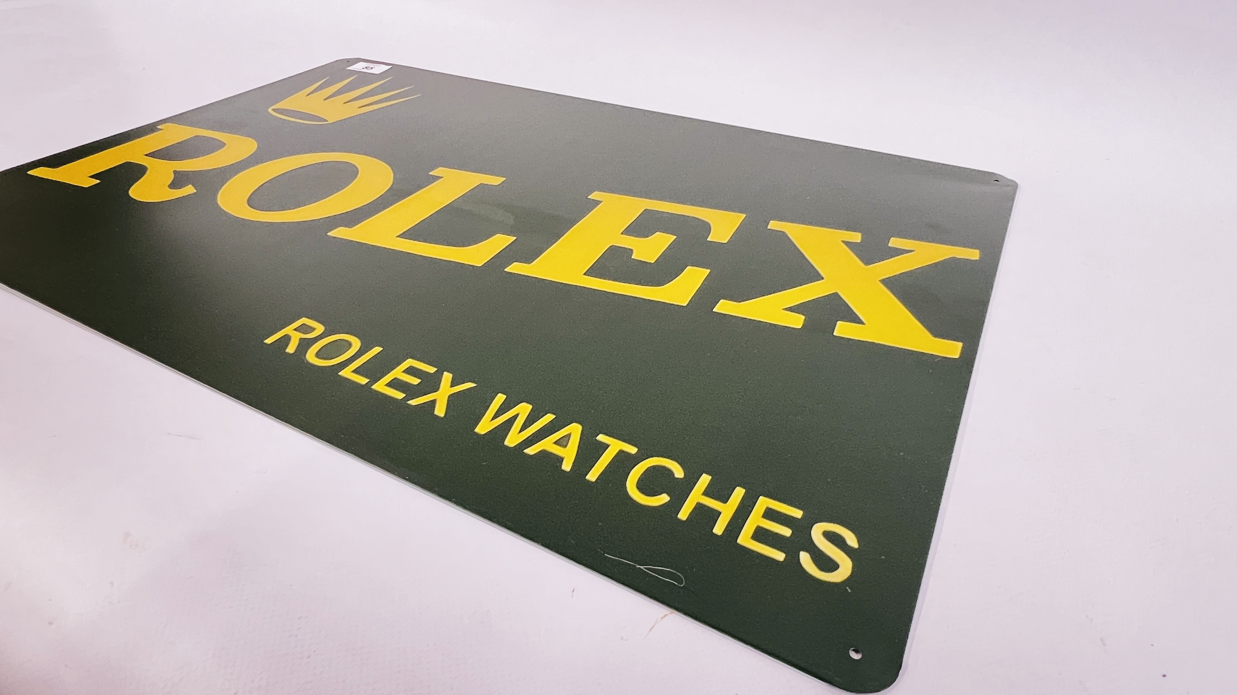 A REPRODUCTION TIN "ROLEX" ADVERTISING SIGN W 60 X H 40CM. - Bild 2 aus 4