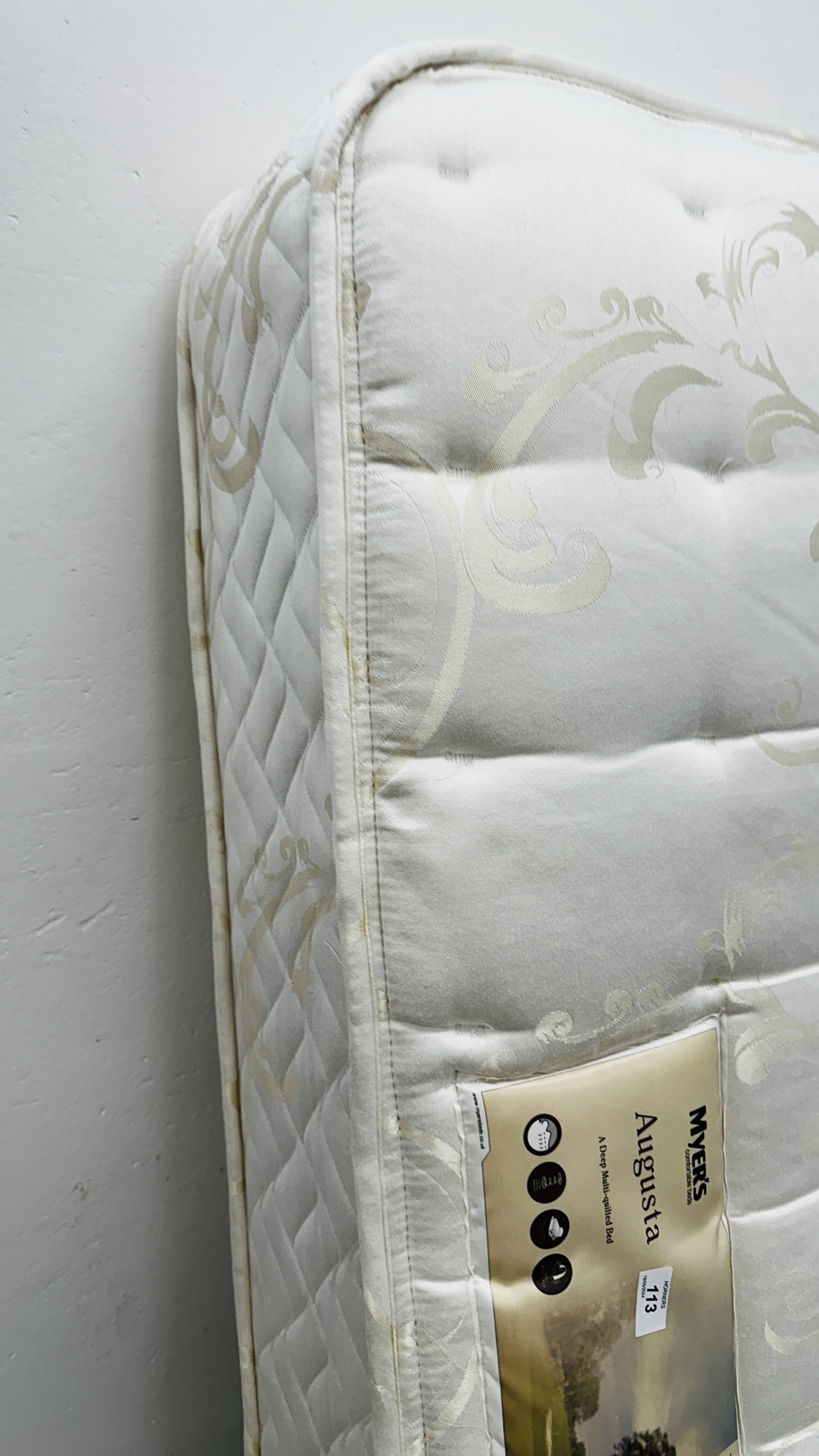 MYERS "AUGUSTA" DEEP QUILTED DOUBLE MATTRESS. - Image 10 of 10
