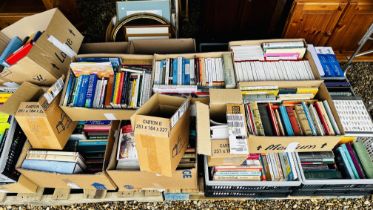 17 BOXES ASSORTED BOOKS AS CLEARED TO INCLUDE MANY RELIGIOUS AND REFERENCE.