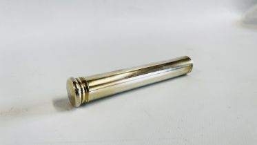 LONDON 1919 ASPREY SILVER CONTAINER LENGTH 16CM (POSSIBLY FOR CIGARS)