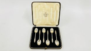 A CASED SET OF 6 SILVER COFFEE SPOONS, LONDON 1938, MAKER JOSIAH WILLIAMS & CO.