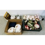 4 X BOXES OF ASSORTED SUNDRY CHINA TO INCLUDE A GROUP OF REPRODUCTION CHINA TO INCLUDE WASH JUG AND
