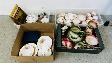 4 X BOXES OF ASSORTED SUNDRY CHINA TO INCLUDE A GROUP OF REPRODUCTION CHINA TO INCLUDE WASH JUG AND