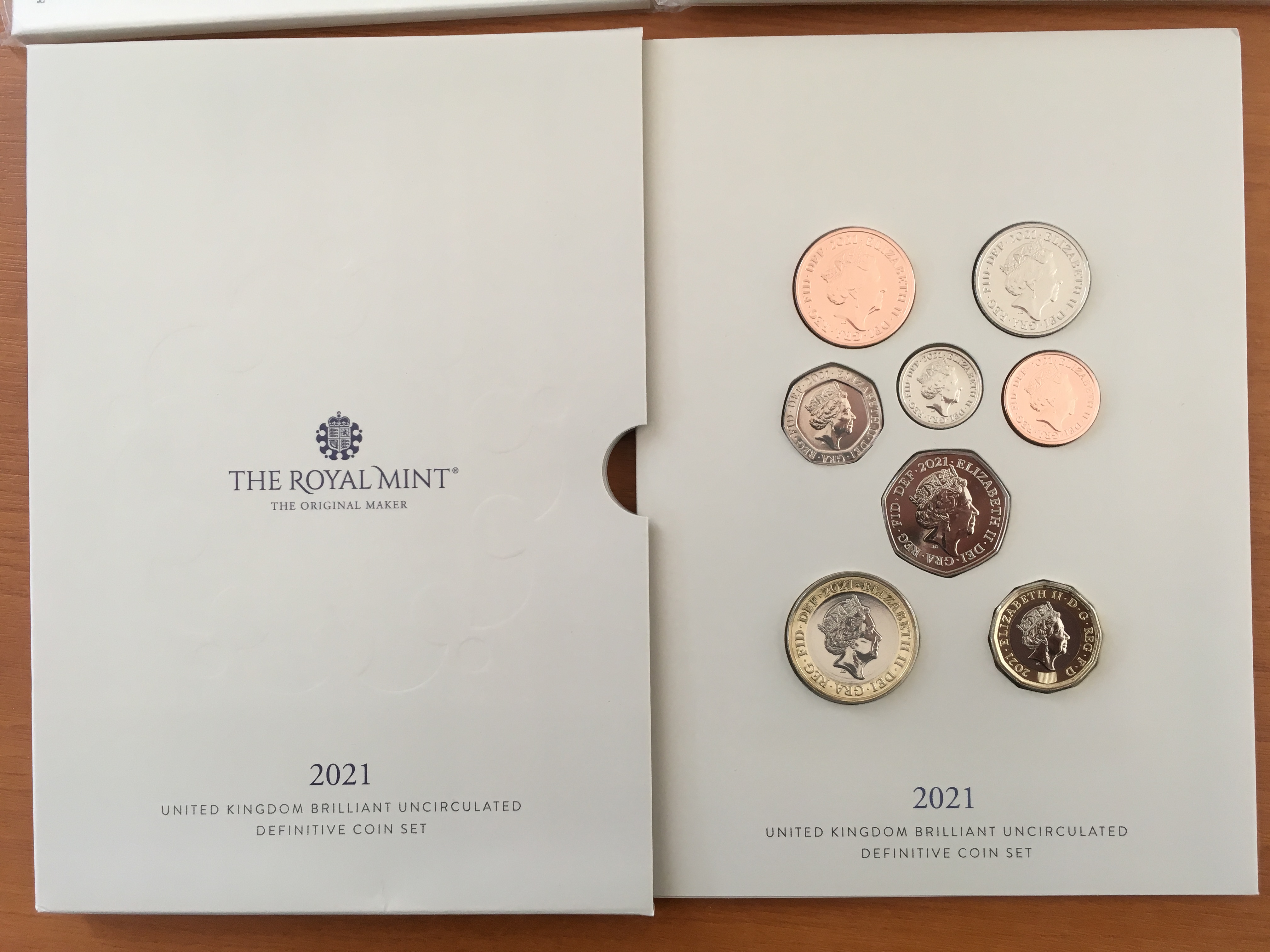COINS: ROYAL MINT 2021 UNCIRCULATED DEFINITIVE COIN SET PLUS FURTHER CARD WITH THE SAME COINS, - Image 6 of 8