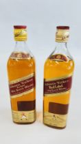 2 X 75CL BOTTLES OF "JOHNNIE WALKER" RED LABEL OLD SCOTCH WHISKY.